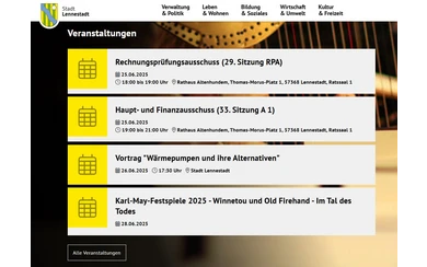 Online-Veranstaltungskalender der Stadt Lennestadt